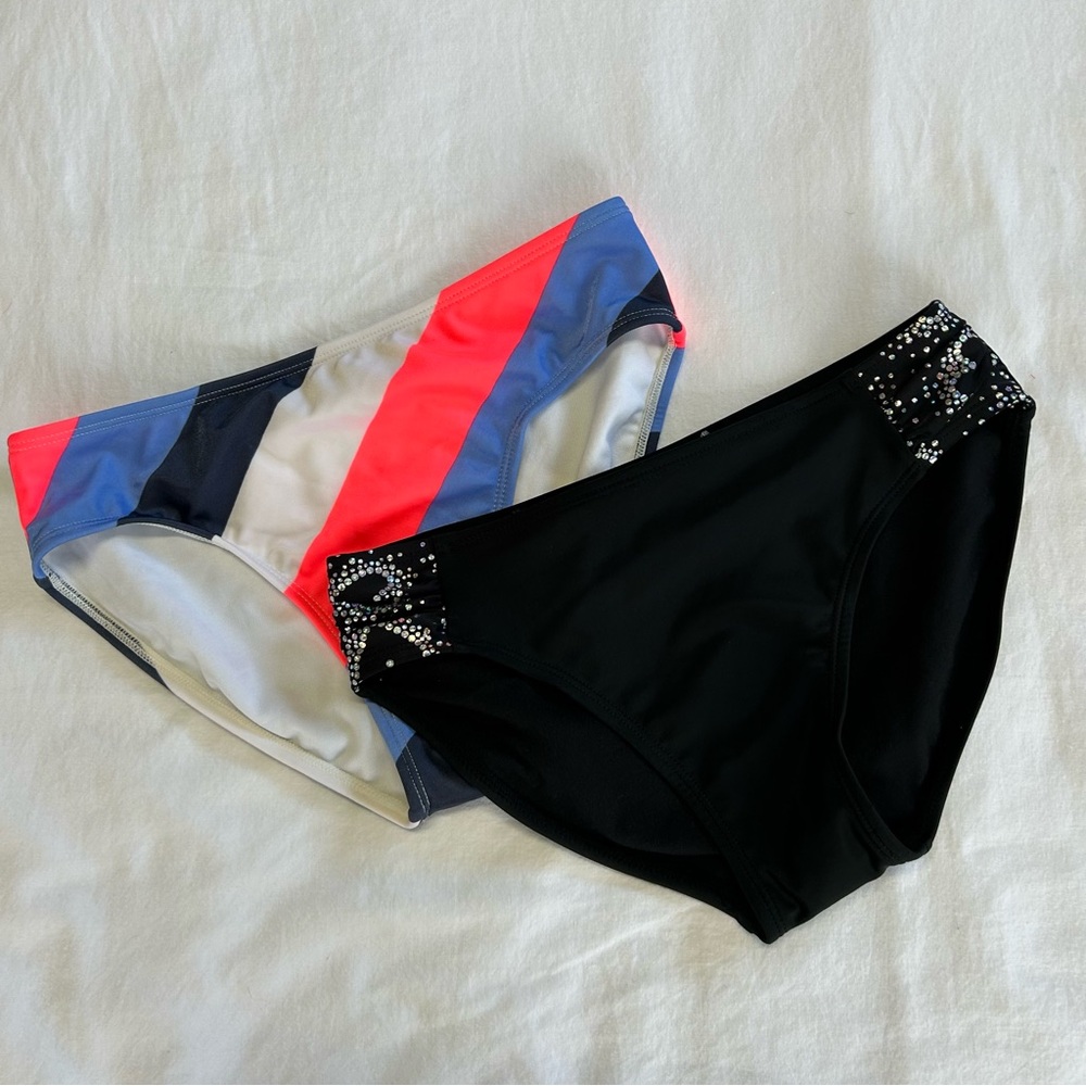 Bundle of 2 Girls Colorful and Black Bikini Bottoms